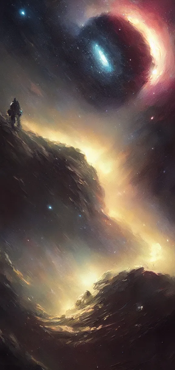 Image similar to A painting of a Galaxy trending on artstation in the style of Greg Rutkowski