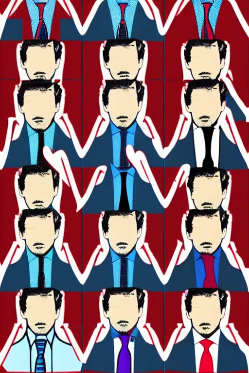 Image similar to men's using tie shirt style, pop art image