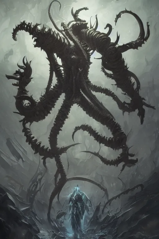 Image similar to a representation of madness, eldritch, cosmic, high octane, 8 k, digital art, magic the gathering, mtg, by greg rutkowski, trending on artstation