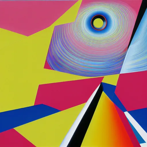 Image similar to an airbrush painting by James Rosenquist behance geometric abstract art vorticism 4k detail futurism