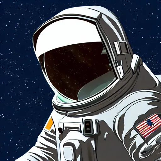 Image similar to realism kind of illustration of a astronaut