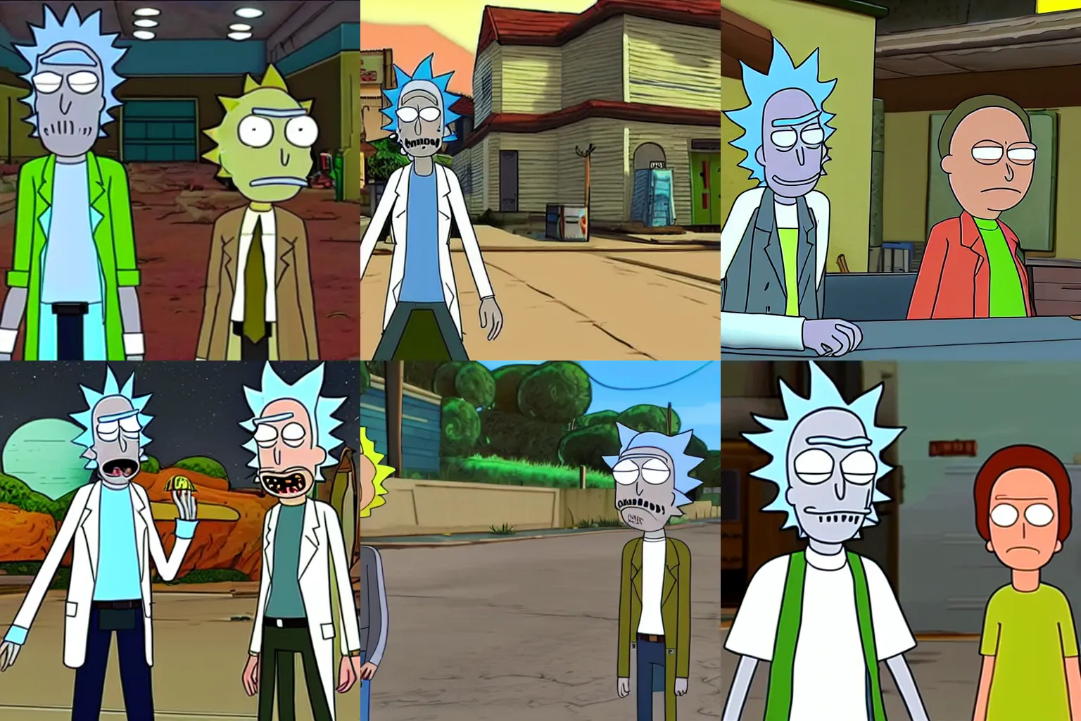 Prompt: Rick and Morty in GTA San Andreas