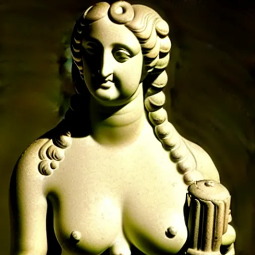 Prompt: a photograph of the venus of milo as a real person