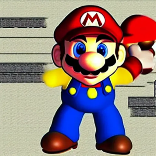 Image similar to quentin tarantino in the video game super mario 6 4