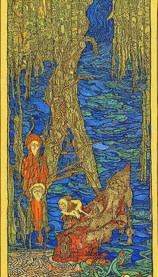 Image similar to the end of the world, by ivan bilibin,