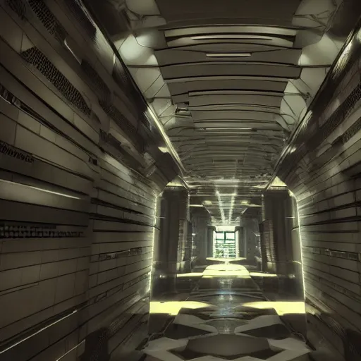 Image similar to futuristic horror science facility corridor, scp, unreal engine 5, rtx, next - gen graphics, secure contain protect, aaa game trailer, cinematic lighting, 3 d render, 4 k 6 0 fps, teaser, cinema 4 d