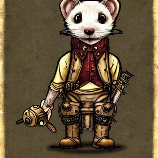 Image similar to steampunk ferret in tophet art