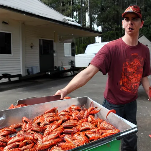 clayton mishnaw sells crawfish door to door during the | Stable ...