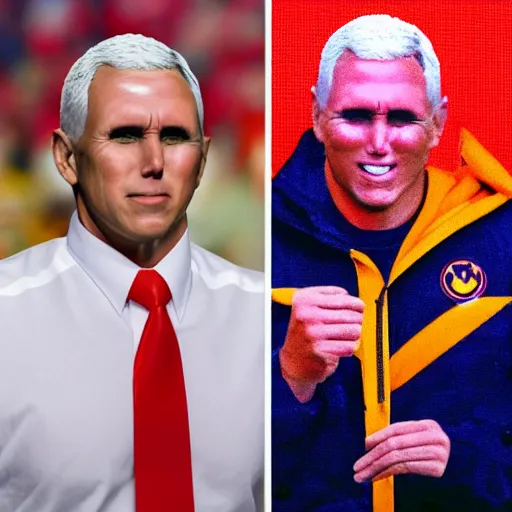 Image similar to super saiyan mike pence,