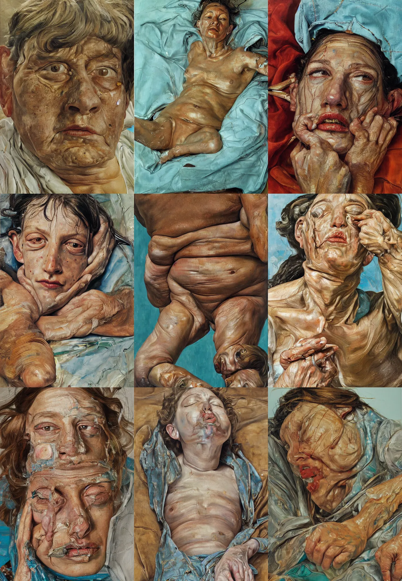 Prompt: high quality high detail painting by lucian freud and jenny saville, hd, golden eal, turquoise