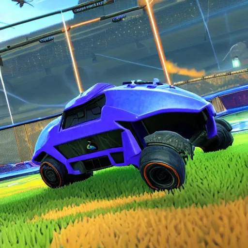 Prompt: a tank in rocket league