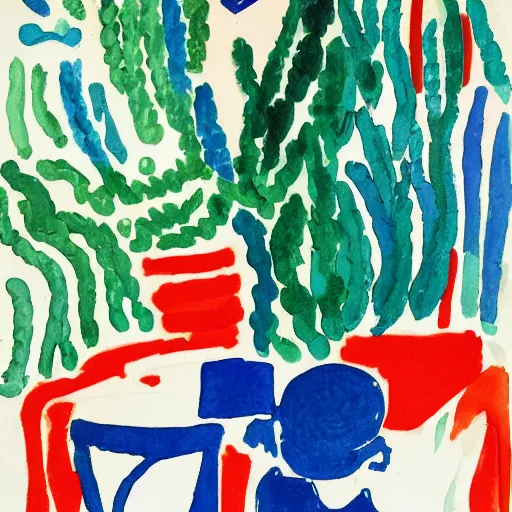 Image similar to a watercolor painting of where's wally, by matisse