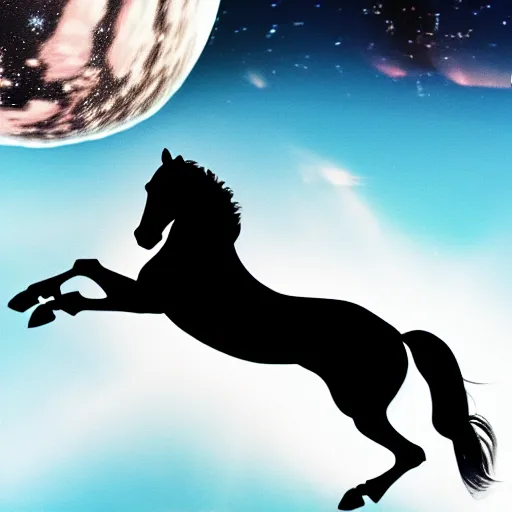 Image similar to a high fidelity photo of a horse rining on astronaut, pale colors, concept art