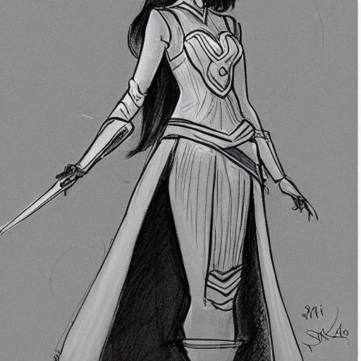 Image similar to milt kahl sketch of victoria justice as princess padme from star wars episode 3