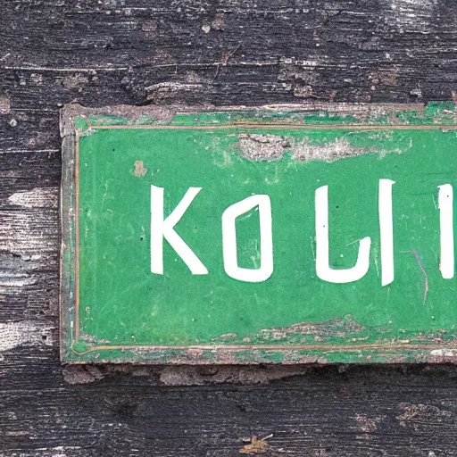 Image similar to sign with « кот » inscription