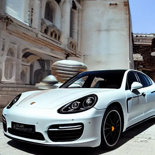 Prompt: indian baby in porsche panamera