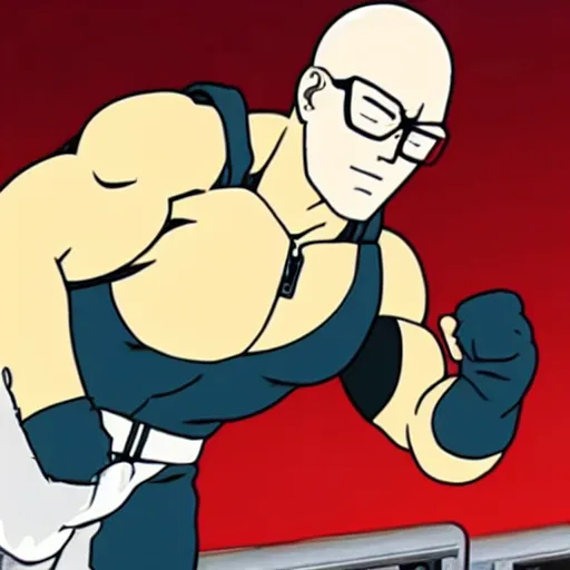 Prompt: Hank hill, one punch man, arm wrestling