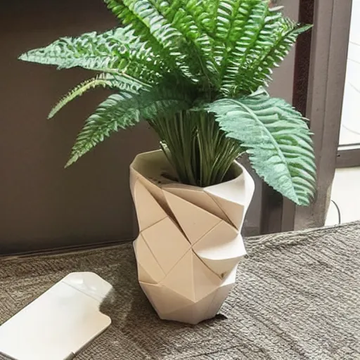 Image similar to an architectural, unique pot made for houseplants