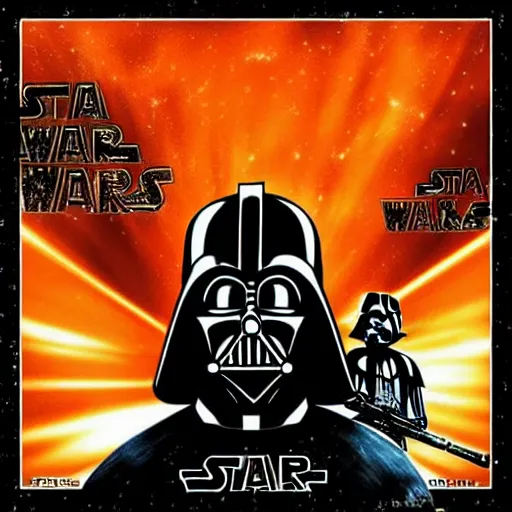 Prompt: star wars techno album cover, album cover