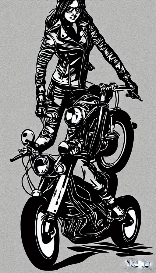 Image similar to biker girl by karl kopinski