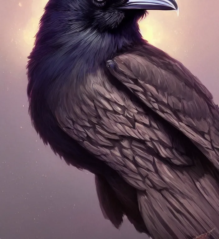 Image similar to perfectly - centered - portrait of a raven bird from league of legends, intricate, highly detailed, digital painting, artstation, concept art, smooth, sharp focus, illustration, unreal engine 5, 8 k, art by artgerm and greg rutkowski and alphonse mucha