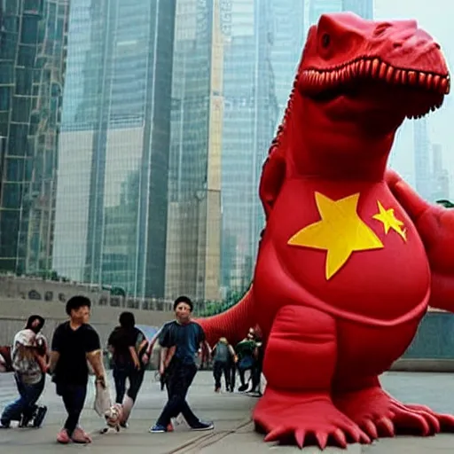 Image similar to communist dinosaur, china, social credit