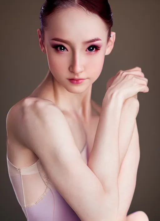 Image similar to photo of a gorgeous female prima ballerina, professionally retouched, soft lighting, realistic, smooth face, full body shot, torso, dress, perfect eyes, sharp focus on eyes, 8 k, high definition, insanely detailed, intricate, elegant, art by artgerm and j scott campbell
