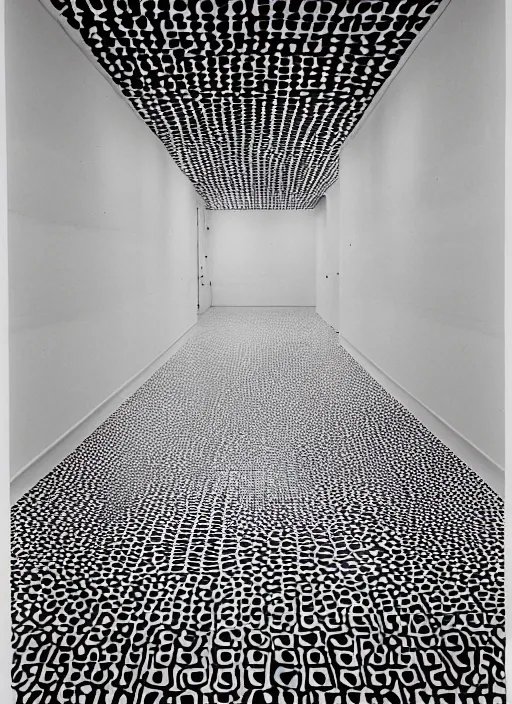 Image similar to a photograph of a symmetrical hallway designed by yayoi kusama, 3 5 mm, film camera, dezeen, architecture