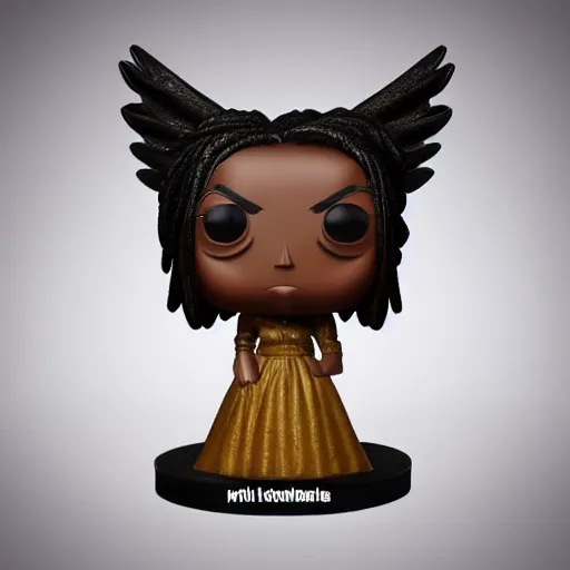 Image similar to realistic funko portrait sculpture of angry girl angel