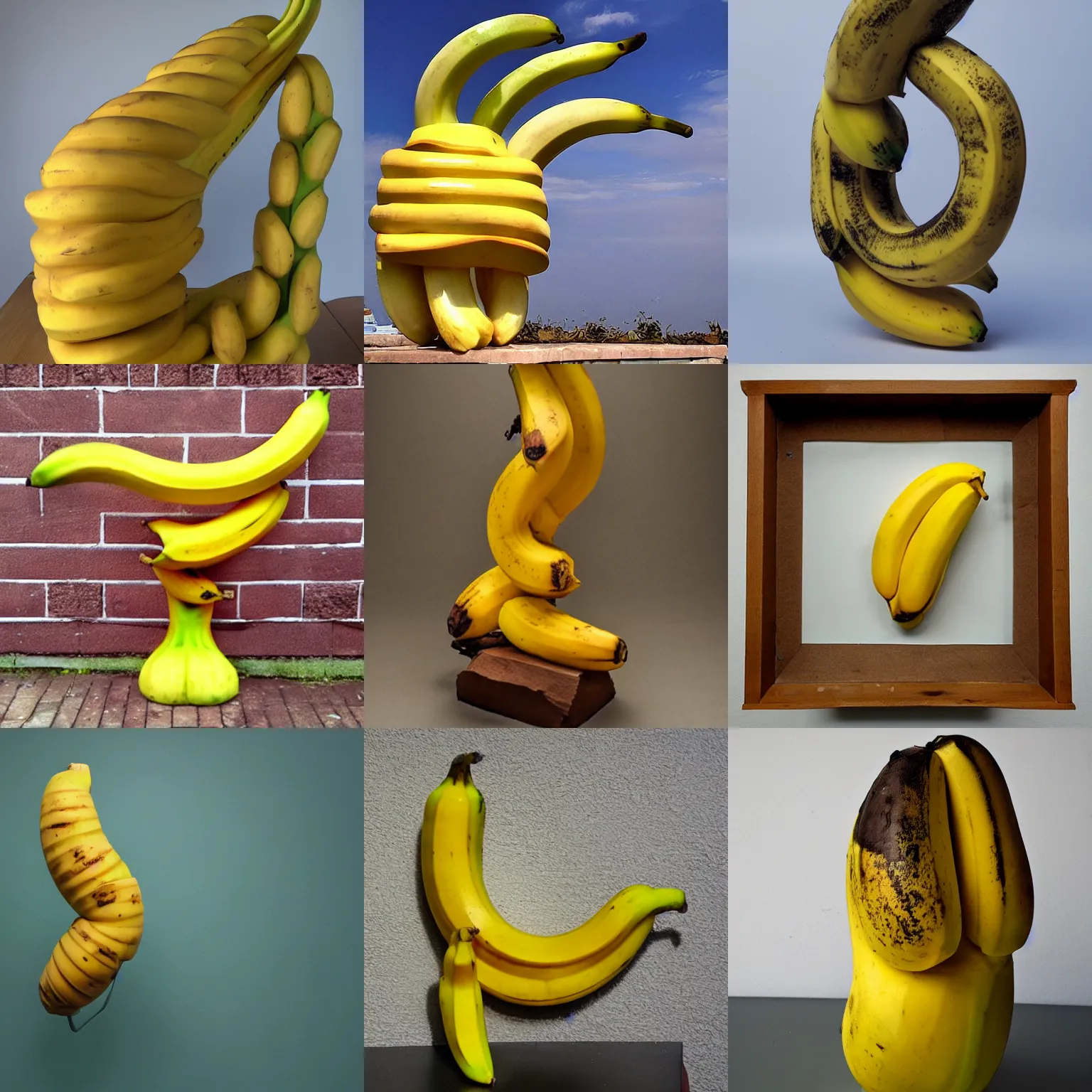 Prompt: surrealist sculpture of a banana