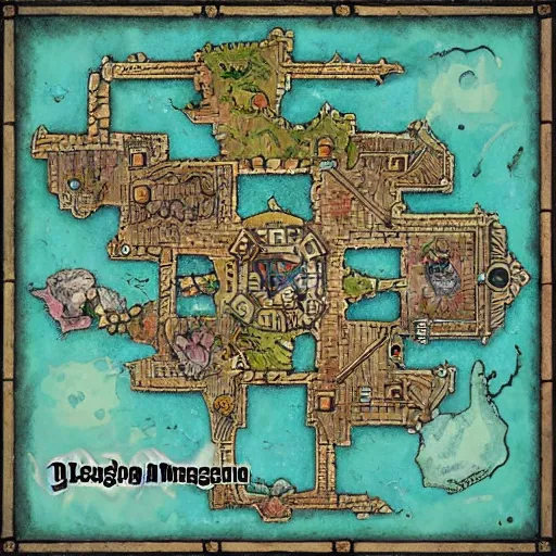 Prompt: d&d megadungeon map, labyrinth