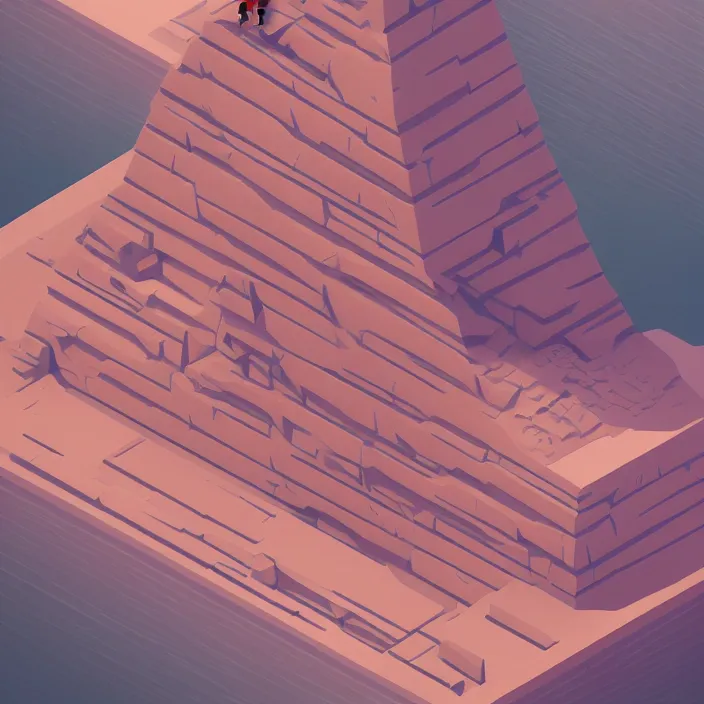 Image similar to isometric view of a giant floating triangular monolith in a valley by james gilleard, textured, detailed, beautiful, 8 k wallpaper