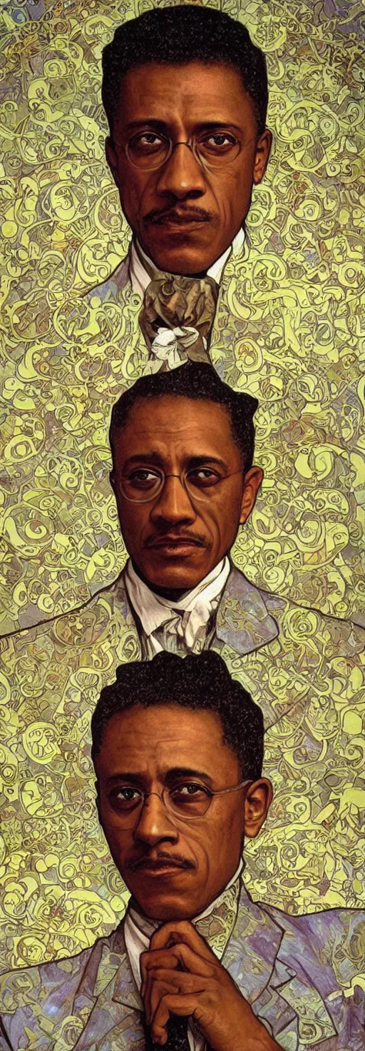 Prompt: gustavo fring as saint hyper realistic painting 1 9 0 0 s alphonso mucha