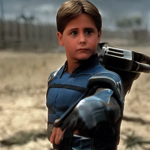 Prompt: film still of young Emilio Estevez as Hawkeye in the Avengers