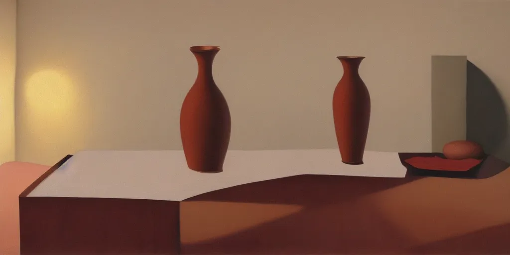 Prompt: the vase, in a cozy bedroom, summer evening, kenton nelson