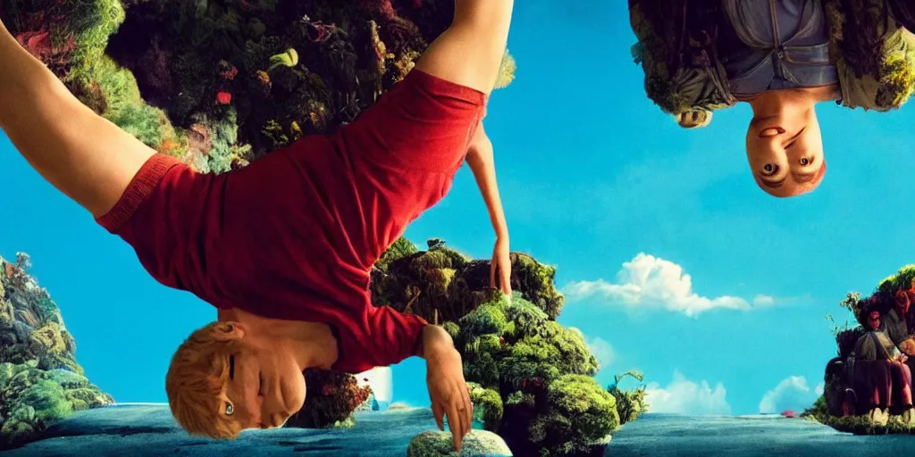 Prompt: a very high resolution image from a new movie, upside - down world, beautiful scenery, photorealistic, photography, directed by wes anderson