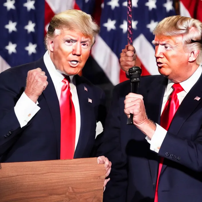 Image similar to joe biden and donald trump in a boxing match, detailed sharp photo