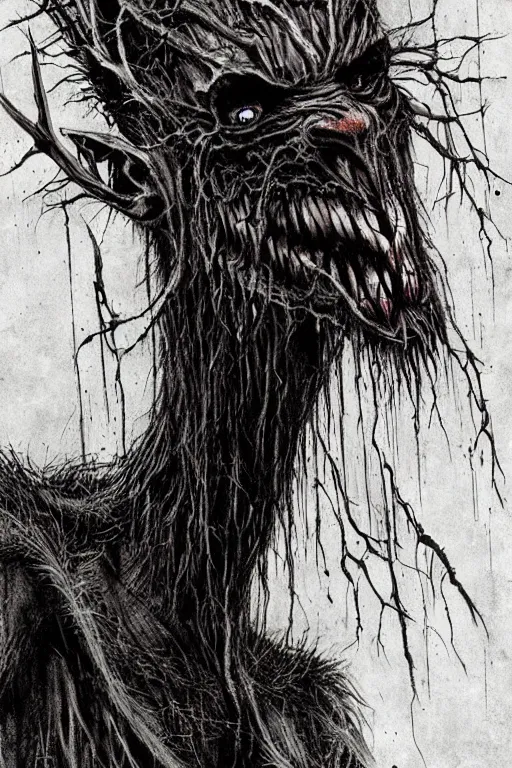 Image similar to mad wendigo artwork by ben templesmith