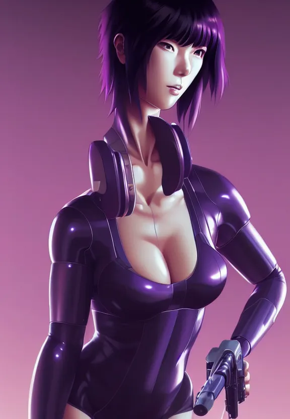 Image similar to a fullbody portrait of motoko kusanagi the major ghost in the shell : : connected to cables, under repairs, maintenance area, technicians : : by ilya kuvshinov, rossdraws, artgerm, sola digital arts, anti aliasing, raytracing : :