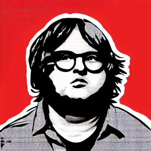 Image similar to andy milonakis & clark duke hybrid, vector, svg sticker art