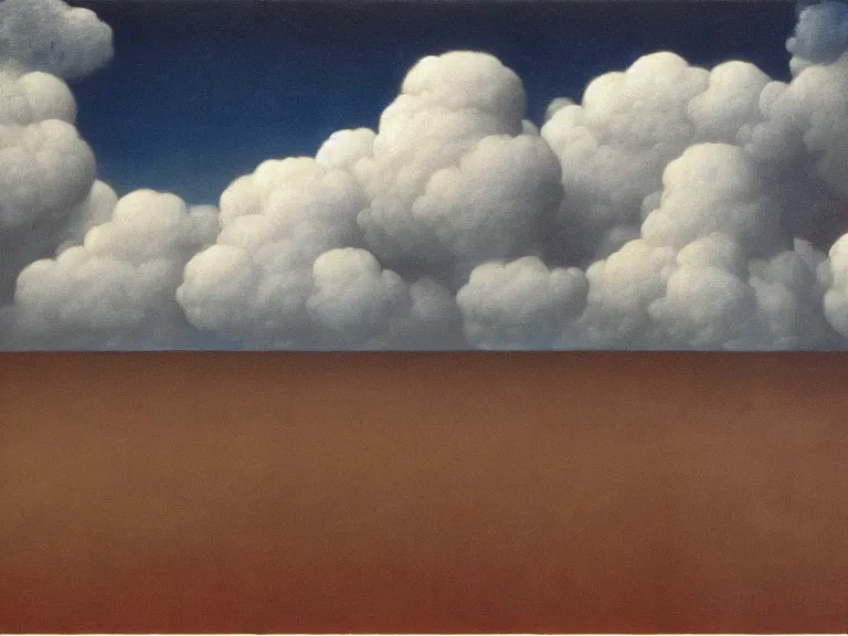 Image similar to room full of clouds, painting by rene magritte, centered, high detail, high resolution