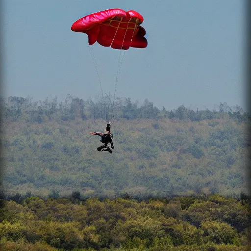 Image similar to corpulent t - rex skydiving