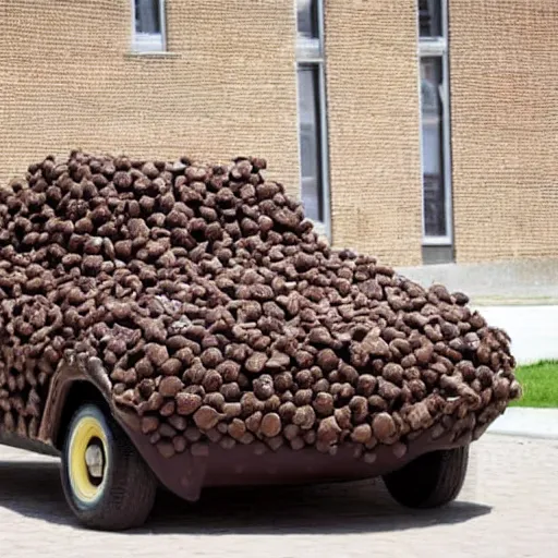 Image similar to a car made of chocolate bars, photo