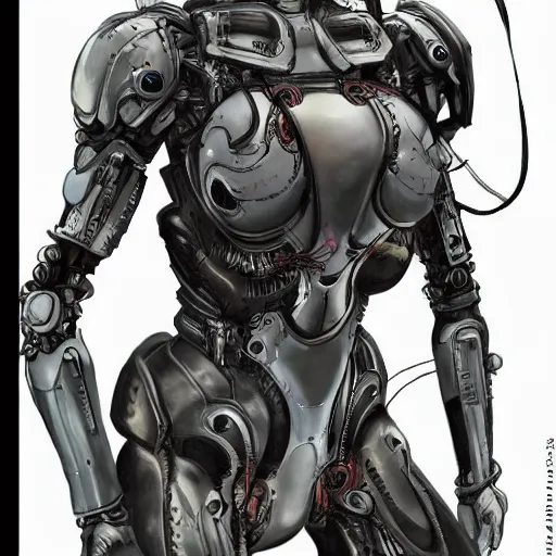 Image similar to beautiful and ultradetailed female cyborg painted in miyazaki color style drawn by tsutomu nihei, high detail, intricate linework, sharp, ghost in the shell, smooth face, china doll face, high detail, manga and anime