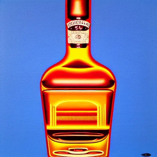 Image similar to whiskey bottle by shusei nagaoka, kaws, david rudnick, airbrush on canvas, pastell colours, cell shaded, 8 k