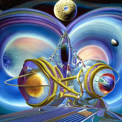 Image similar to space exploration by salvador dali, psychedelic art, 8 k resolution, award winning, cg society