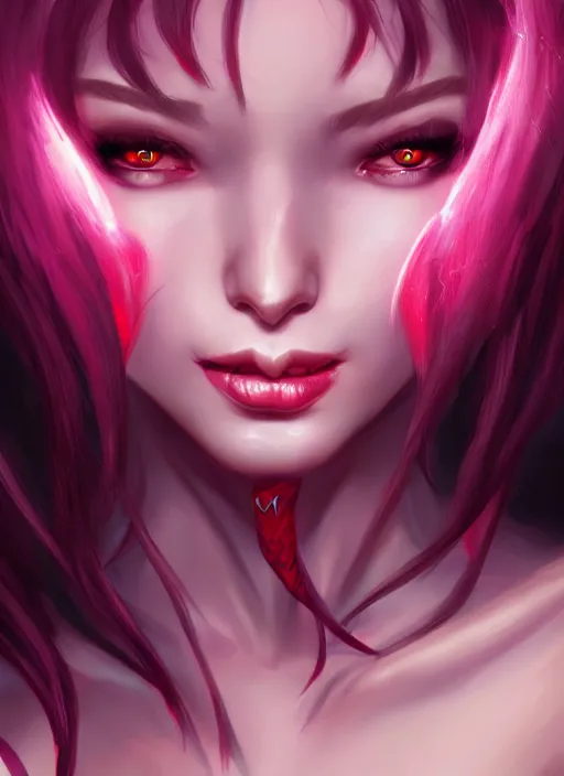 Image similar to very beautiful demon girl, artgerm, artstation, 4 k,