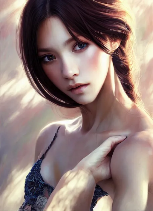 Prompt: photo of a gorgeous young woman in the style of stefan kostic, realistic, sharp focus, 8 k high definition, insanely detailed, intricate, elegant, art by yoshitako amano and stanley lau and artgerm