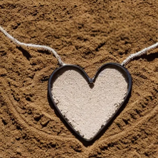 Prompt: beautiful amulet made from sand and dirt, symbolizing marriage