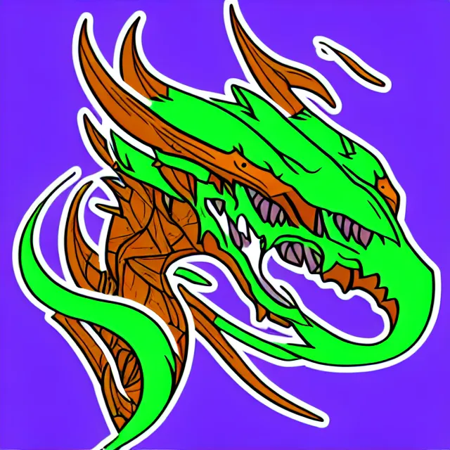 Prompt: svg sticker art of a dargon